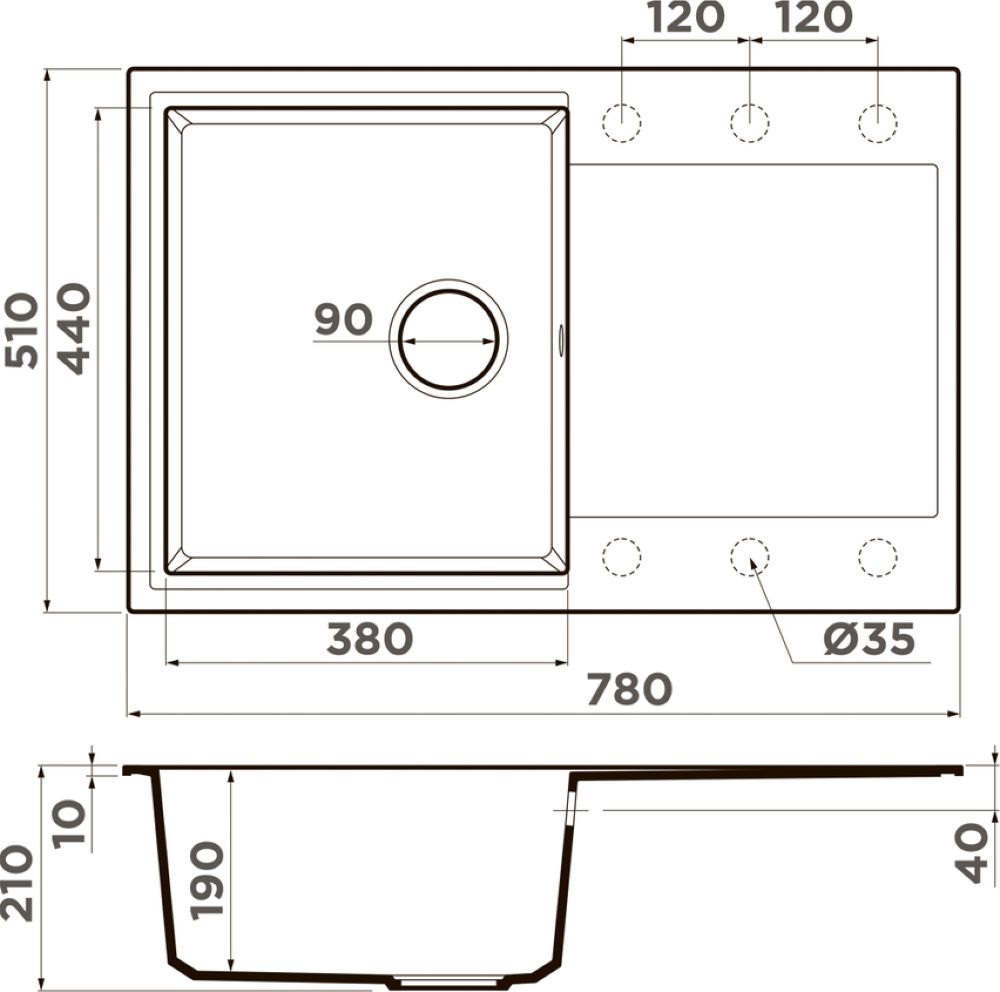 Кухонная мойка OMOIKIRI Daisen 78-PA (4993323) - ракурс 2