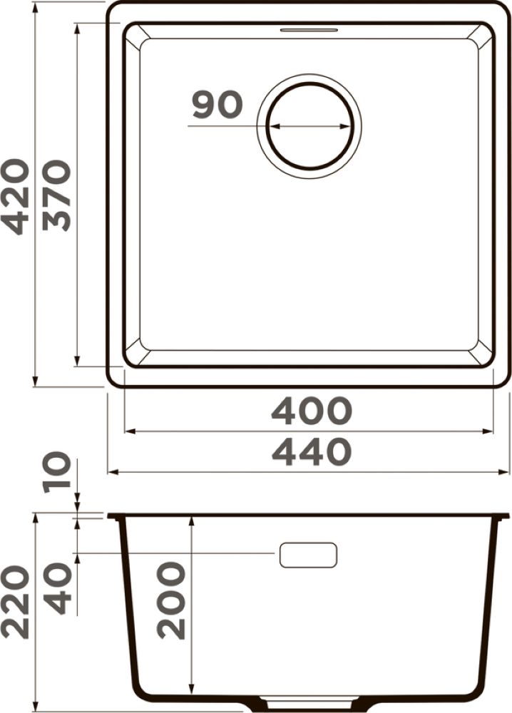 Кухонная мойка OMOIKIRI Kata 44-U-PA (4993400) - ракурс 2