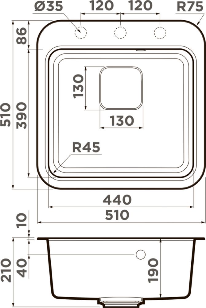 Кухонная мойка OMOIKIRI Tasogare 51-BE (4993736) - ракурс 2