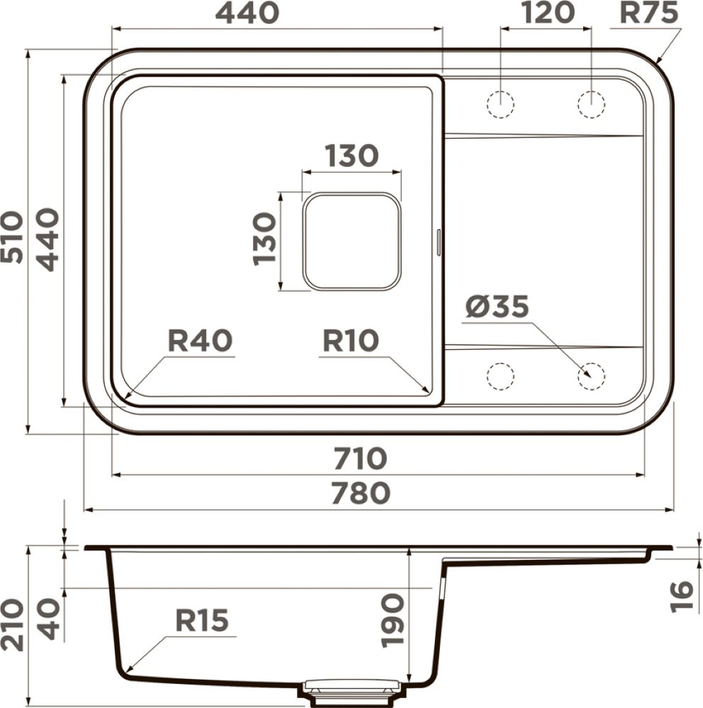 Кухонная мойка OMOIKIRI Tasogare 78-PA (4993746) - ракурс 2