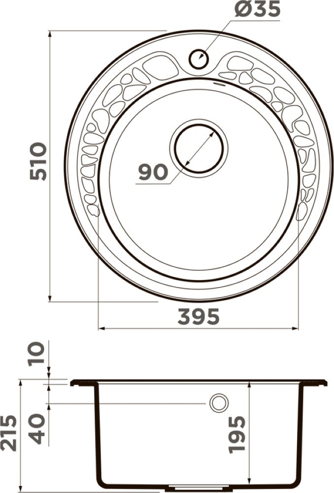 Кухонная мойка OMOIKIRI Tovada 51-GR (4993367) - ракурс 2