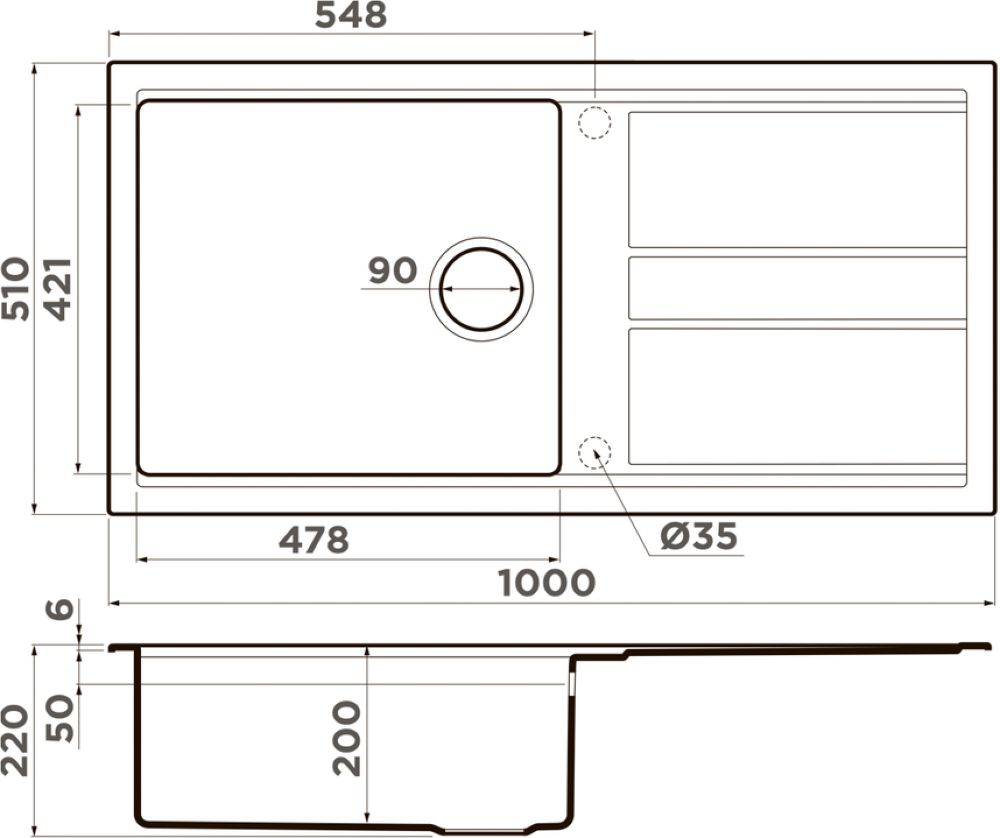 Кухонная мойка OMOIKIRI Kitagawa 100-GB (4993786) - ракурс 2