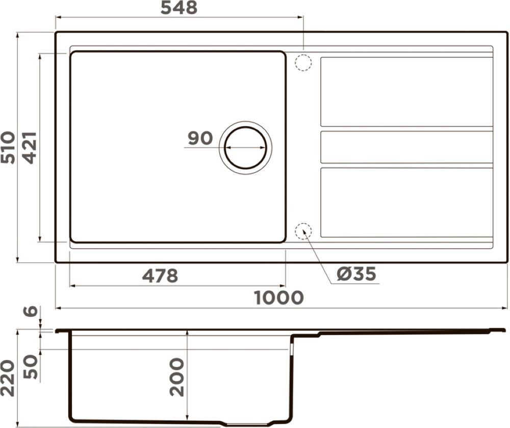 Кухонная мойка OMOIKIRI Kitagawa 100-WH (4993787) - ракурс 2