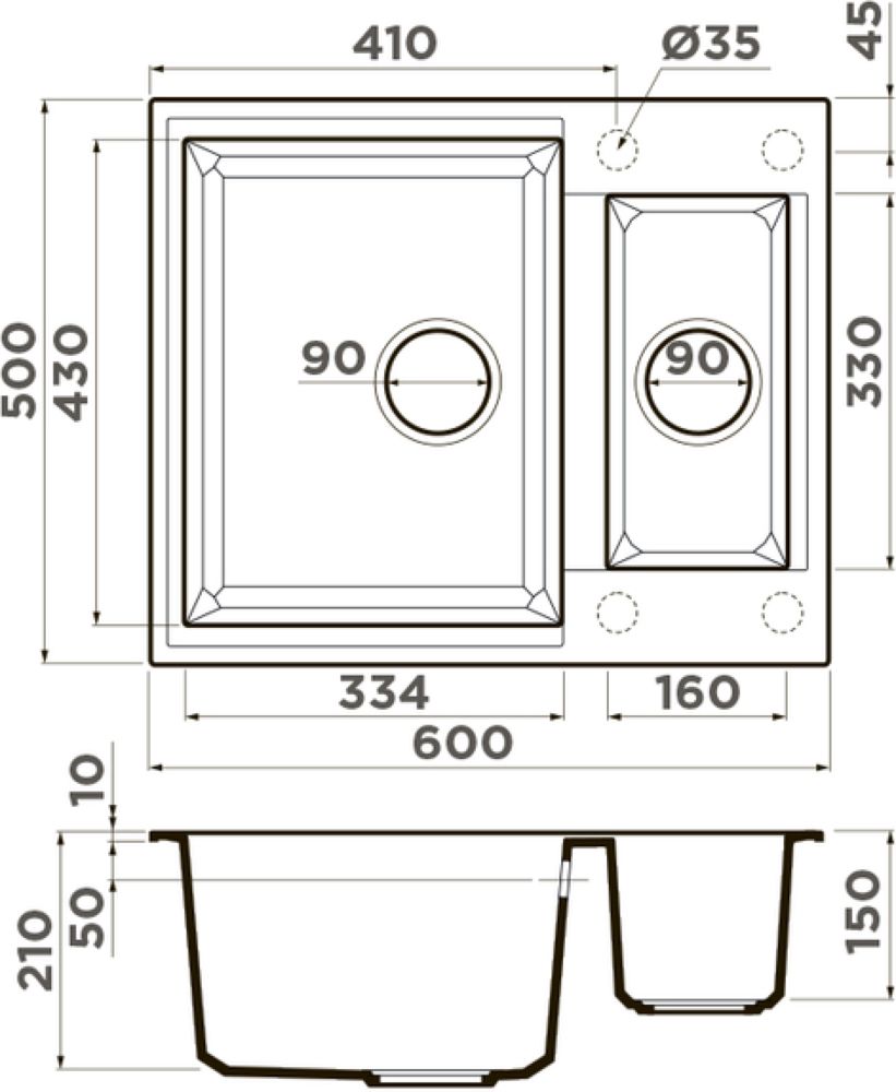 Кухонная мойка OMOIKIRI Sakaime 60-2-BL (4993908) - ракурс 2