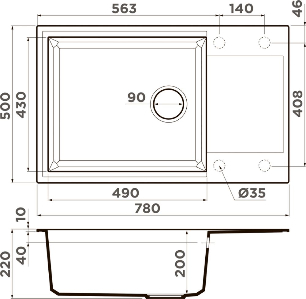 Кухонная мойка OMOIKIRI Sakaime 78-LB-BL (4993900) - ракурс 2