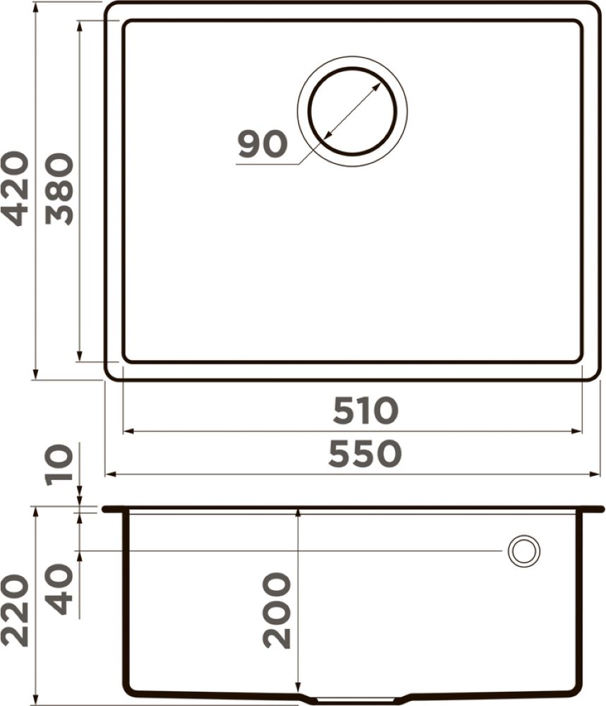 Кухонная мойка OMOIKIRI Tedori 54-U-GR (4993540) - ракурс 2