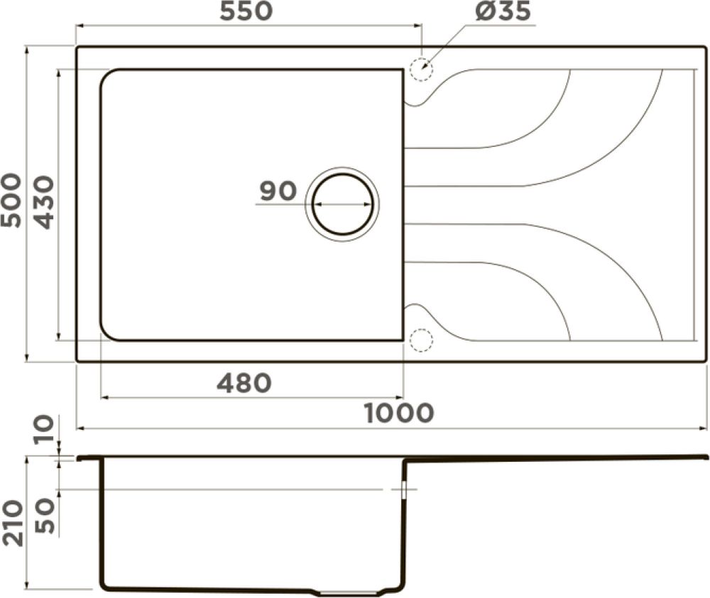 Кухонная мойка OMOIKIRI Yasugata-100-PL (4993851) - ракурс 2