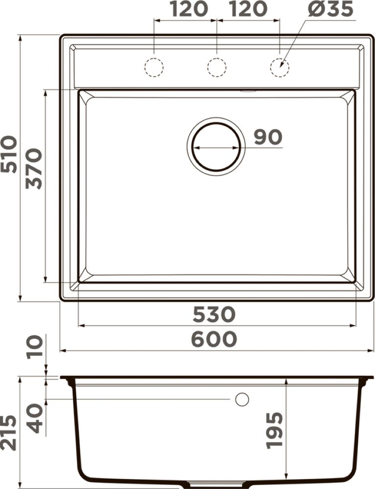 Кухонная мойка OMOIKIRI Daisen 60-SA (4993623) - ракурс 2