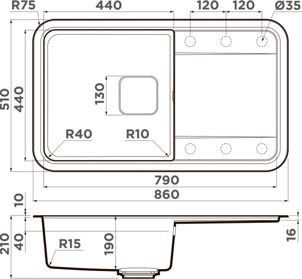 Кухонная мойка OMOIKIRI Tasogare 86-BE (4993455) - ракурс 2
