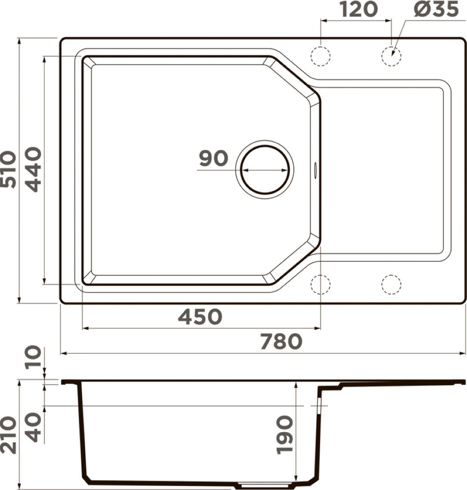 Кухонная мойка OMOIKIRI Yonaka 78-LB-BE (4993335) - ракурс 2