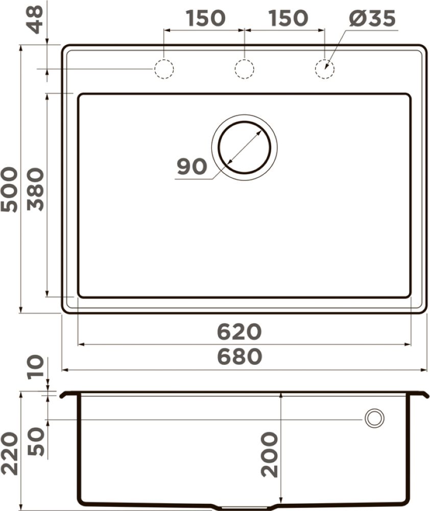Кухонная мойка OMOIKIRI Tedori 68-PL (4993971) - ракурс 2