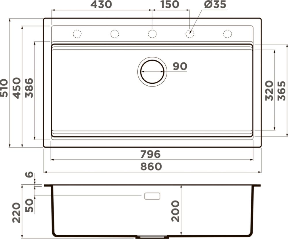 Кухонная мойка OMOIKIRI Kitagawa 86-LB-GR (4993796) - ракурс 2