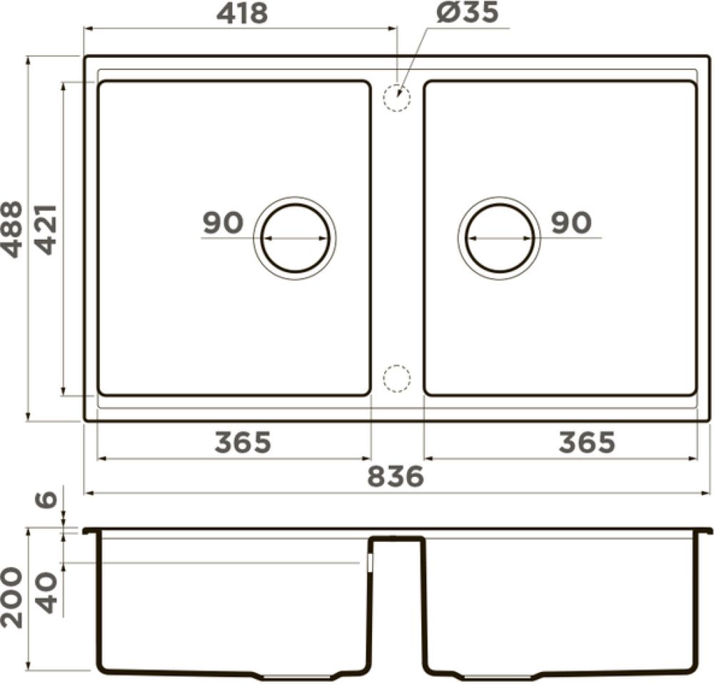 Кухонная мойка OMOIKIRI Kitagawa 83-2-U-WH (4993809) - ракурс 2