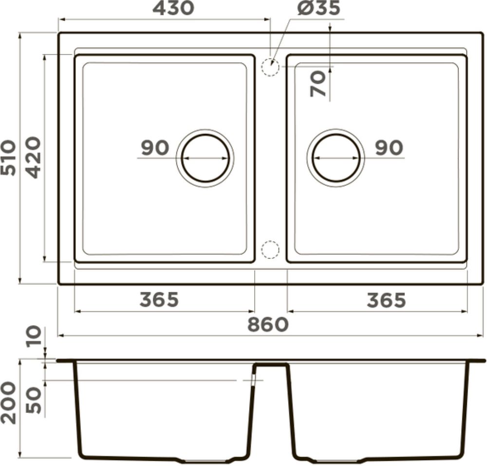 Кухонная мойка OMOIKIRI Tedori 86-2-SA (4993926) - ракурс 2
