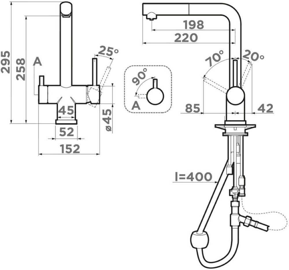 Смеситель для кухни OMOIKIRI Takamatsu-S-BN (4994346) - ракурс 6