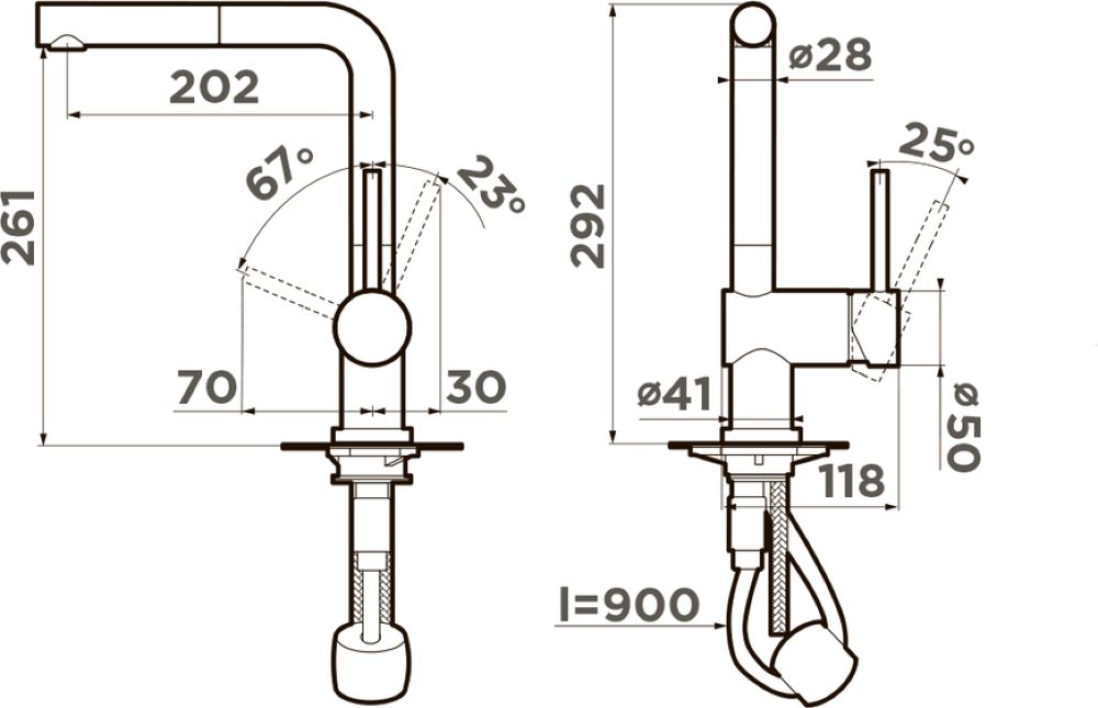 Смеситель для кухни OMOIKIRI Akashi-S-LG (4994263) - ракурс 3