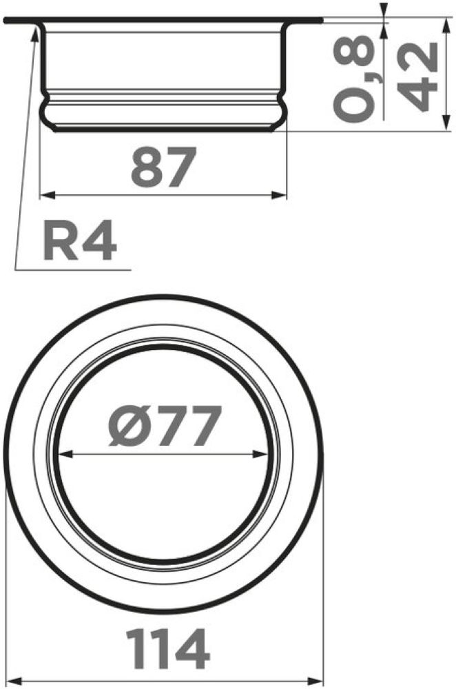 Аксессуар к мойке OMOIKIRI 4956687 SLIM NA-02 GM Горловина для измельчителя - ракурс 2