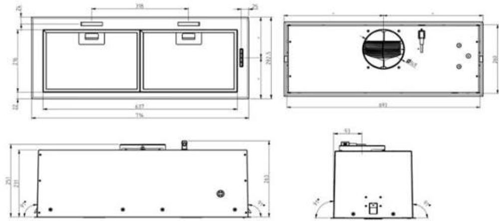 Встраиваемая вытяжка ELICA FOLD BL MAT/A/72 - ракурс 4