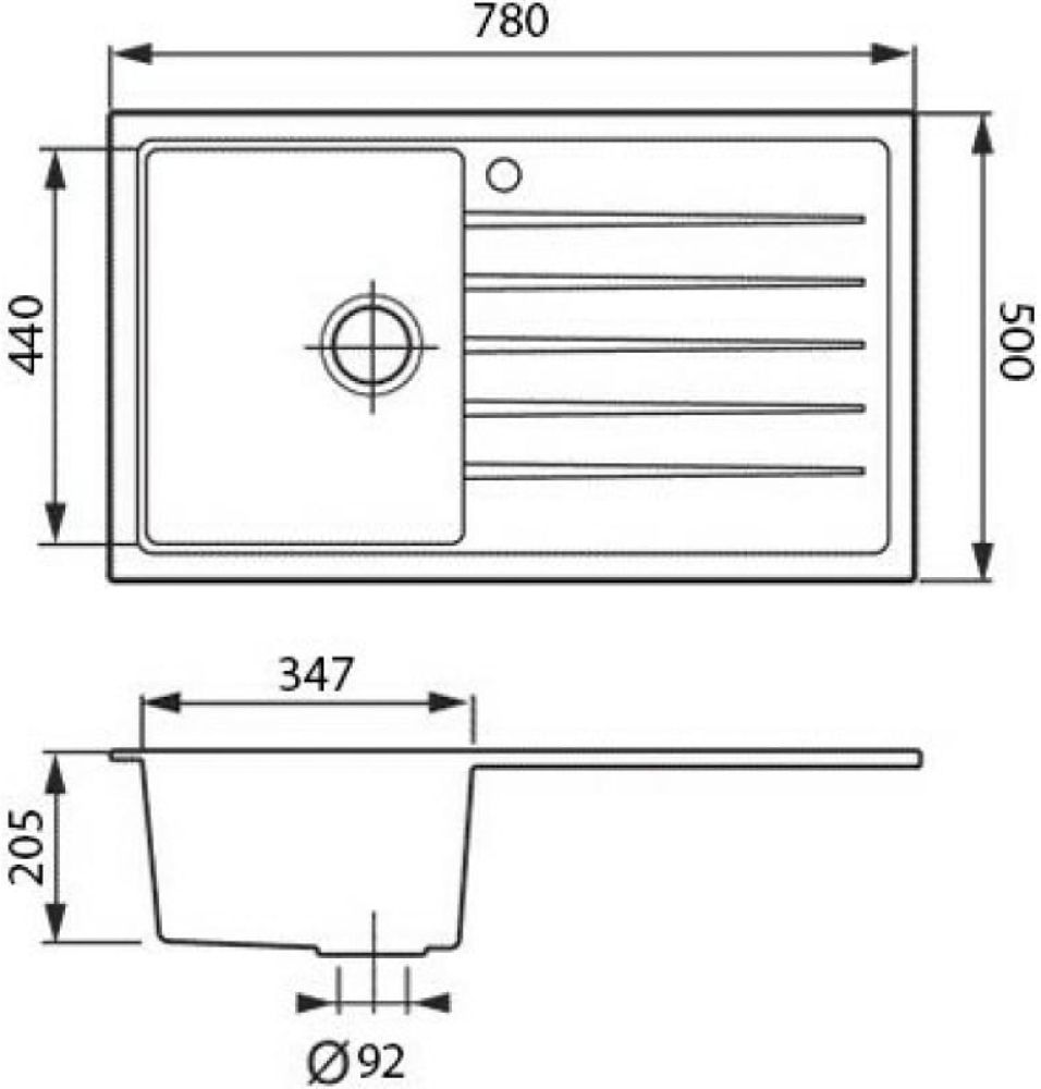 Кухонная мойка LONGRAN CLS780.500 - 08 - ракурс 2