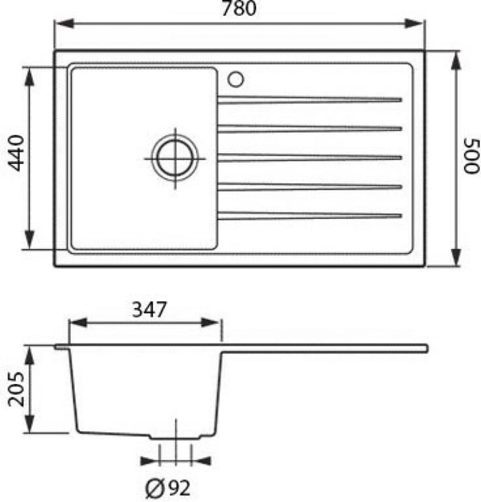 Кухонная мойка LONGRAN CLS780.500 - 93 - ракурс 2