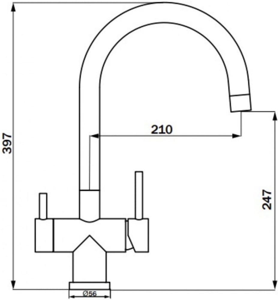Смеситель для кухни LONGRAN LM2191 SS - ракурс 2