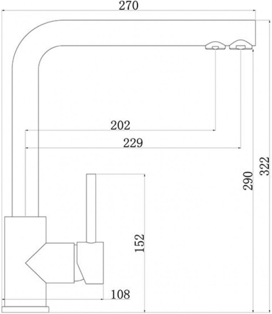 Смеситель для кухни LONGRAN LM2196 SS - ракурс 2