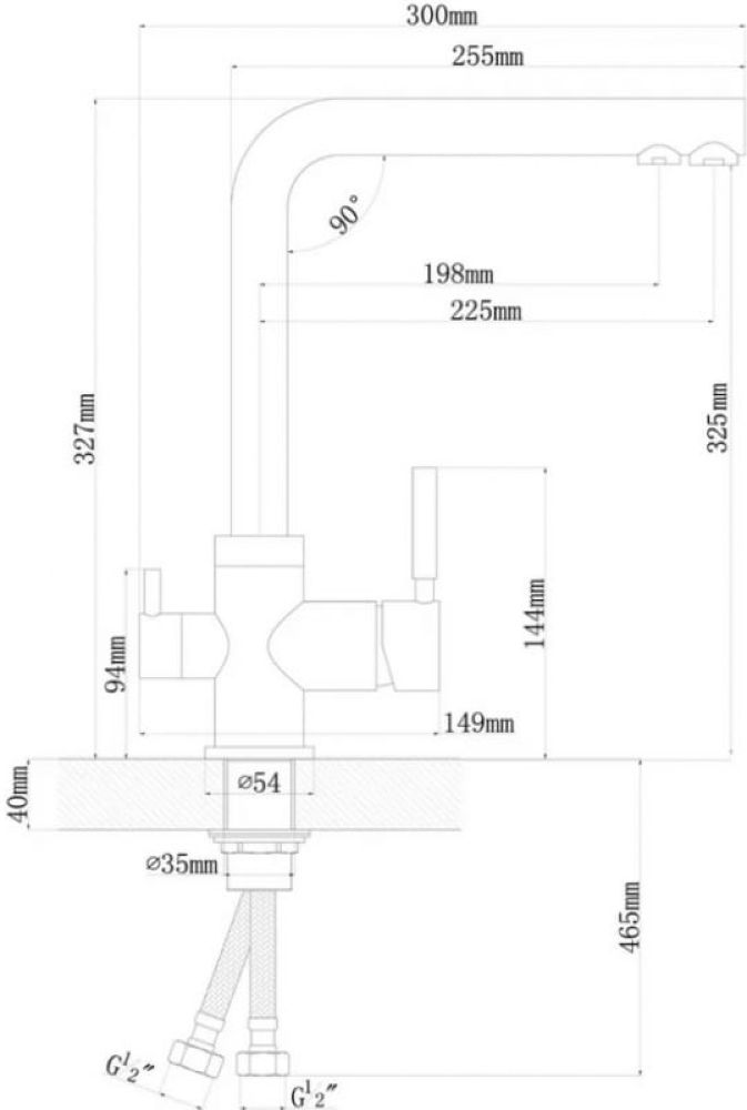 Смеситель для кухни LONGRAN LM2195 - 54 CR - ракурс 2