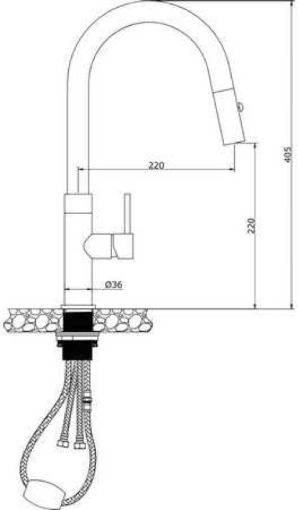 Смеситель для кухни LONGRAN LM2183 GG - ракурс 7