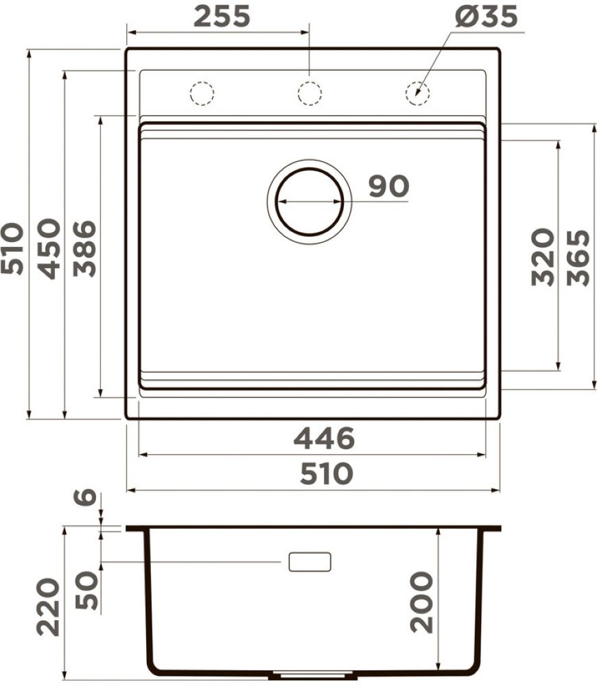 Кухонная мойка OMOIKIRI Kitagawa 51-GR (4993830) - ракурс 2