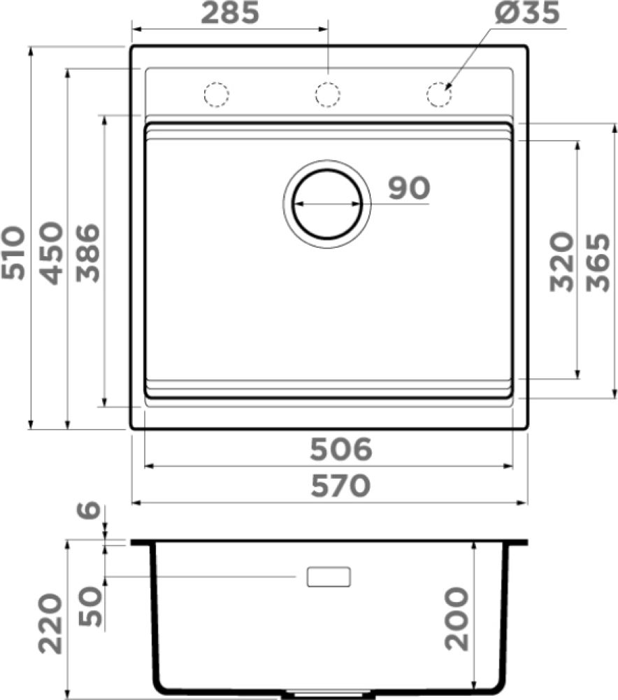 Кухонная мойка OMOIKIRI Kitagawa 57-GR (4993450) - ракурс 2