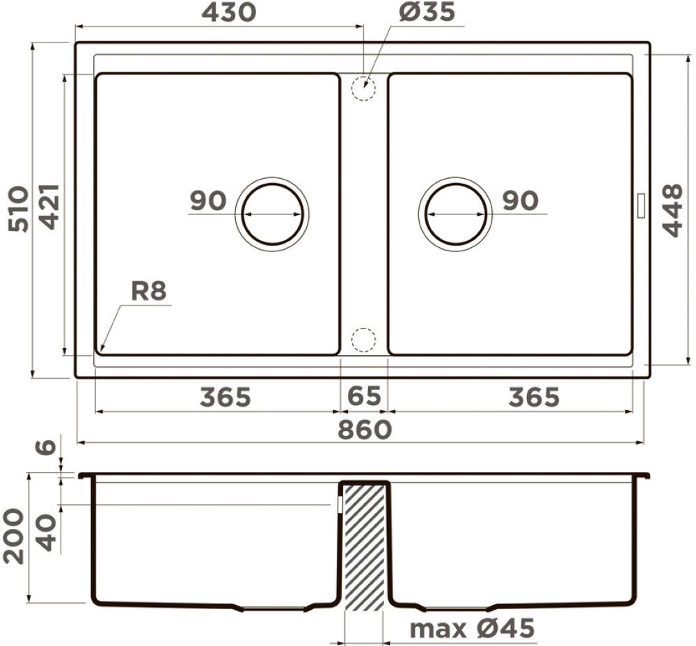 Кухонная мойка OMOIKIRI Kitagawa 86-2-WG (4993731) - ракурс 2