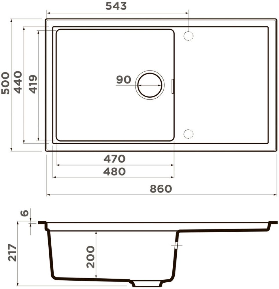 Кухонная мойка OMOIKIRI Sintesi 86-CN (4997132) - ракурс 2