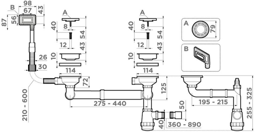 Аксессуар к мойке OMOIKIRI 4956778 WK-1,5-UN-IN - ракурс 2