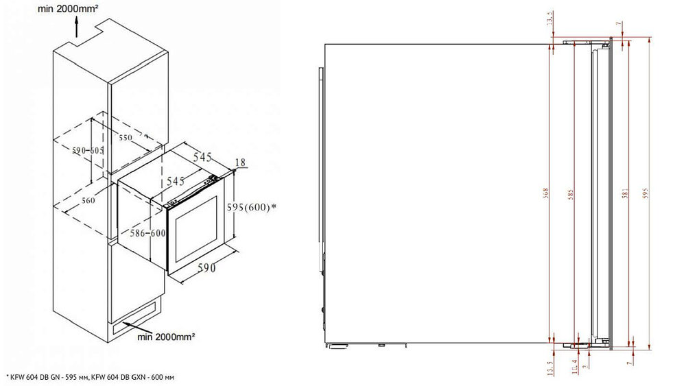 Встраиваемый винный шкаф KORTING KFW 604 DB GN - ракурс 10