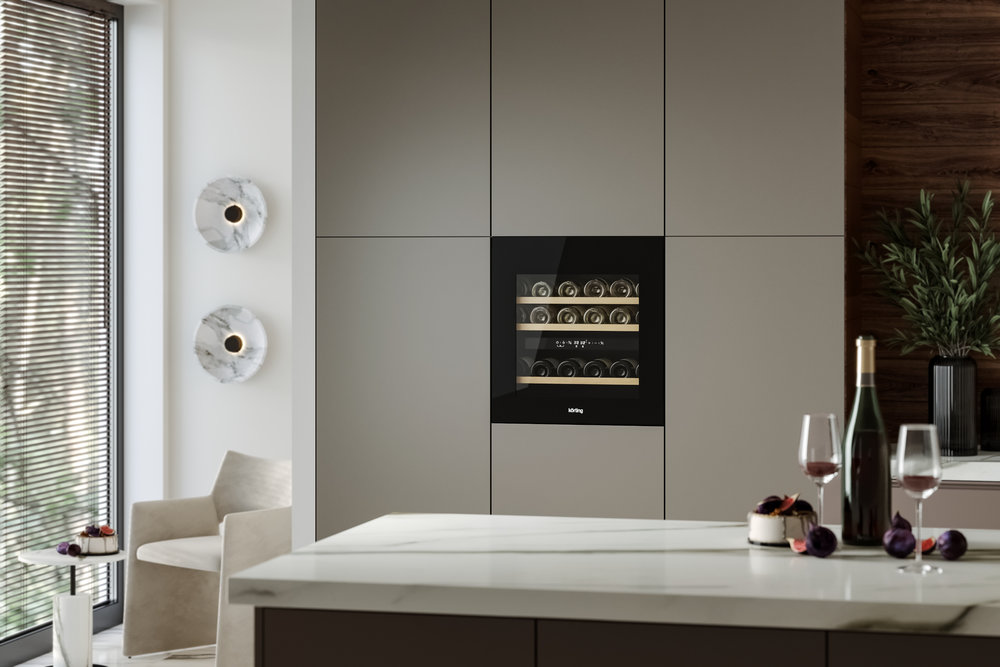 Встраиваемый винный шкаф KORTING KFW 604 DB GN - ракурс 3