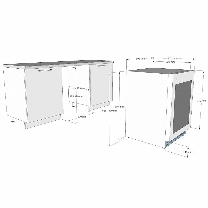 Встраиваемый винный шкаф KORTING KFW 803 DB GN - ракурс 10
