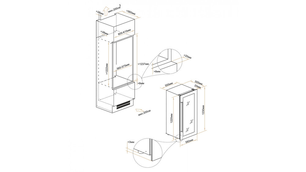 Винный шкаф MEYVEL MV 66-KBB1 - ракурс 6