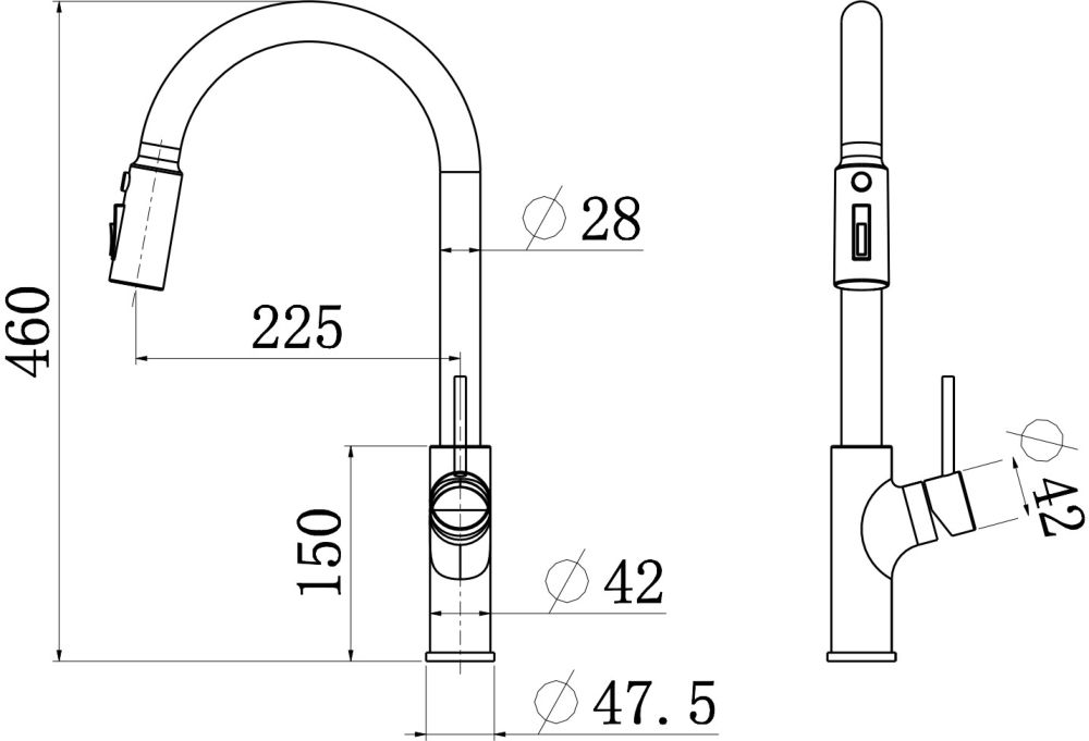Смеситель для кухни LONGRAN LM2171 SS - ракурс 2