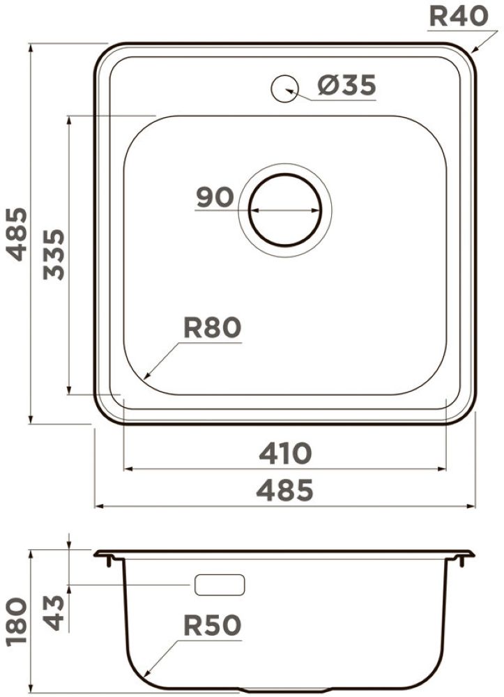 Кухонная мойка OMOIKIRI Notoro 48-IN (4997436) - ракурс 2