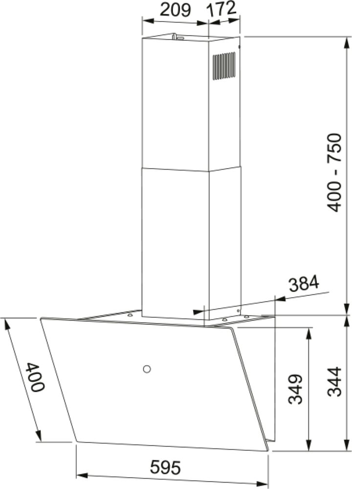 Настенная вытяжка FRANKE REFLECT 60 BK - ракурс 2