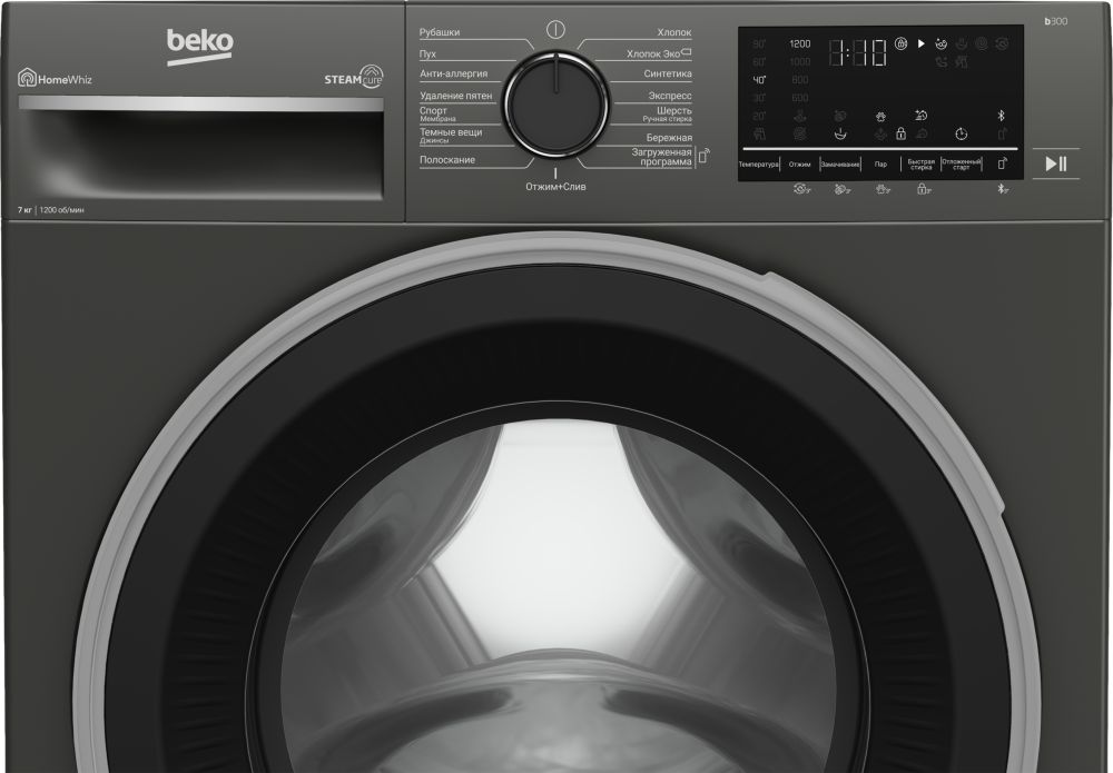Узкая стиральная машина BEKO B3WFR 572AB - ракурс 4