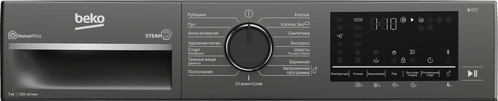 Узкая стиральная машина BEKO B3WFR 572AB - ракурс 5