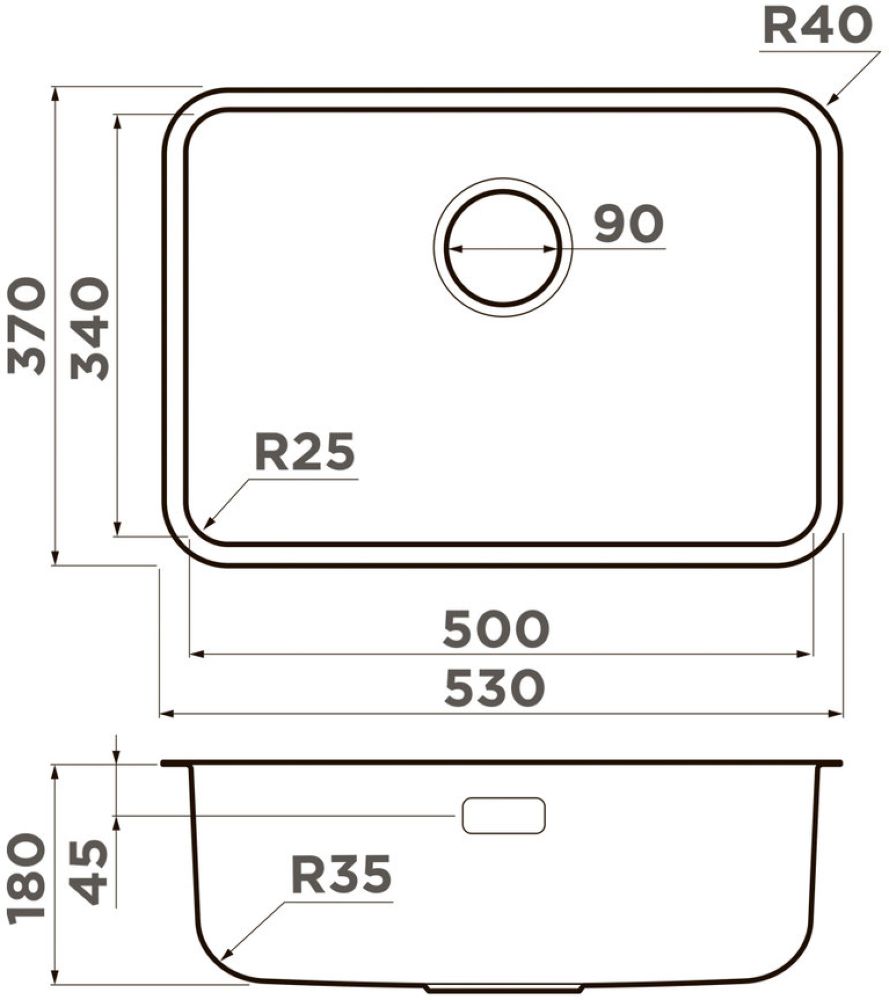 Кухонная мойка OMOIKIRI Omi 53-U/I-IN Ultra Mini (4997405) - ракурс 2