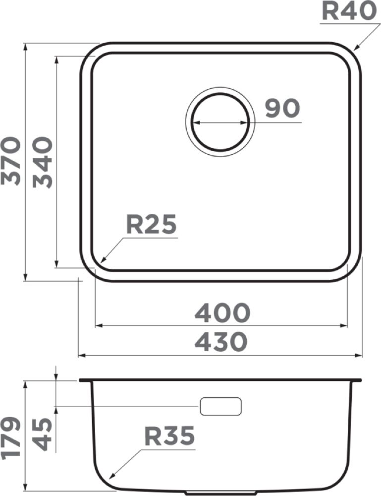 Кухонная мойка OMOIKIRI Omi 43-U/I-LG Ultra Mini (4997403) - ракурс 2