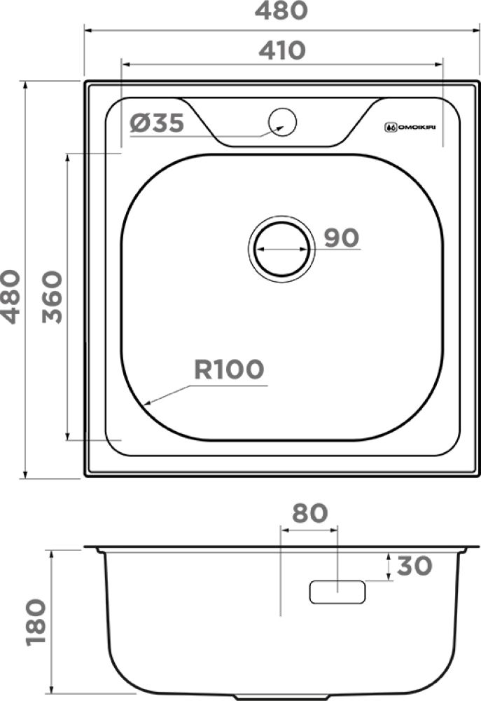 Кухонная мойка OMOIKIRI Saru 48-IN (4993833) - ракурс 4
