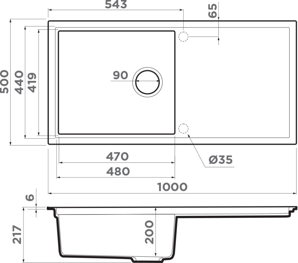 Кухонная мойка OMOIKIRI Sintesi 100-CN (4997127) - ракурс 4
