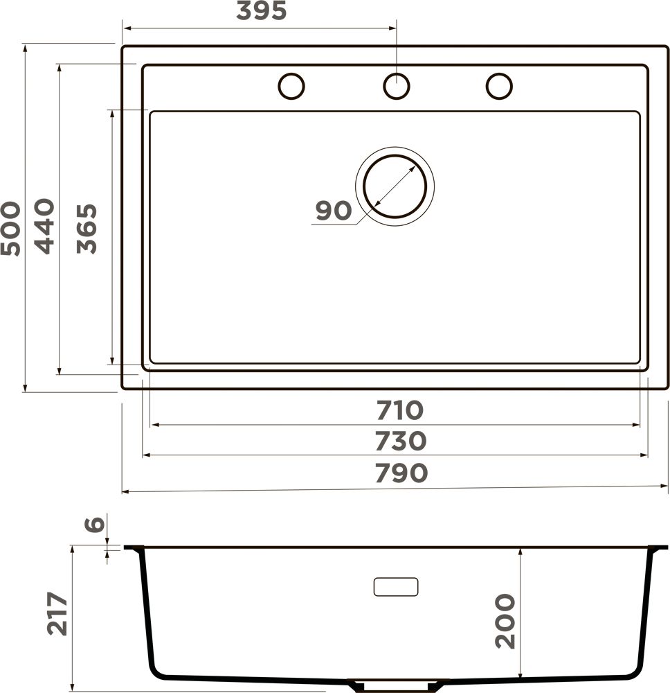 Кухонная мойка OMOIKIRI Sintesi 79-GB (4997135) - ракурс 4