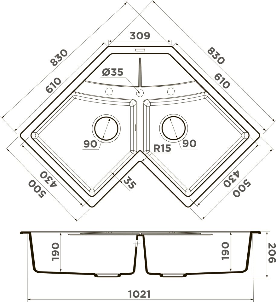 Кухонная мойка OMOIKIRI Sumi 83C-WH (4997174) - ракурс 4