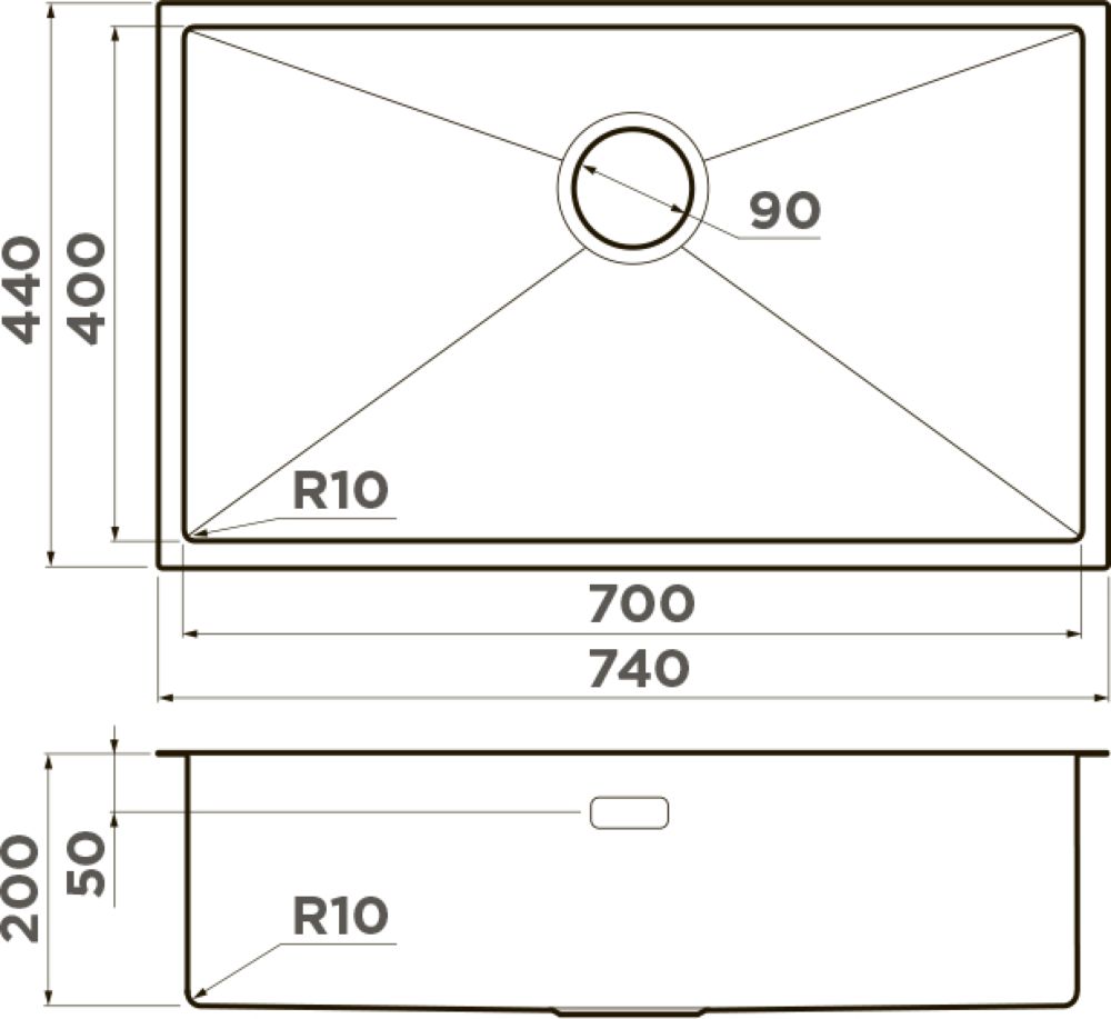 Кухонная мойка OMOIKIRI Taki 74-UIF-GB (4997020) - ракурс 4