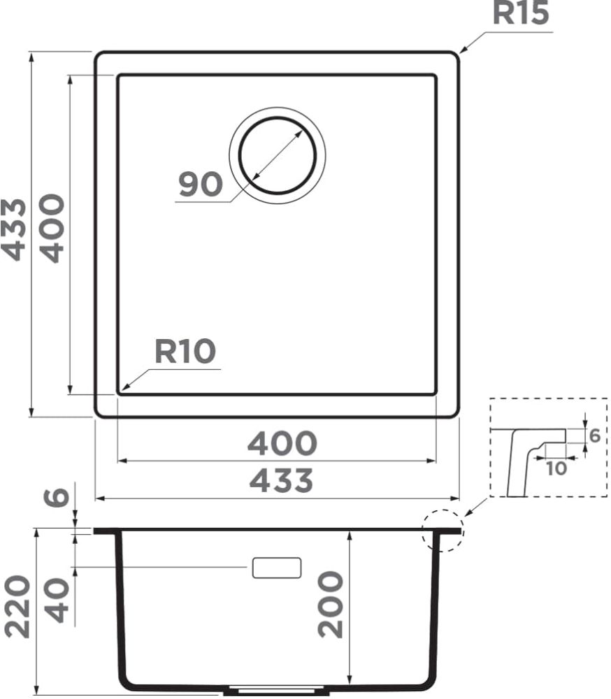Кухонная мойка OMOIKIRI Yamakawa 45-Integra-WG (4997247) - ракурс 4